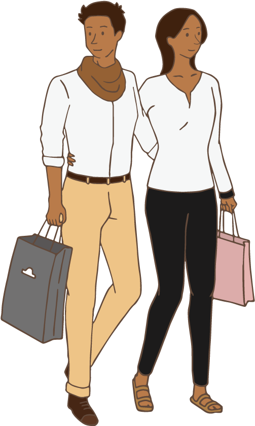 Men And Women Is Shopping - Standing (842x842)