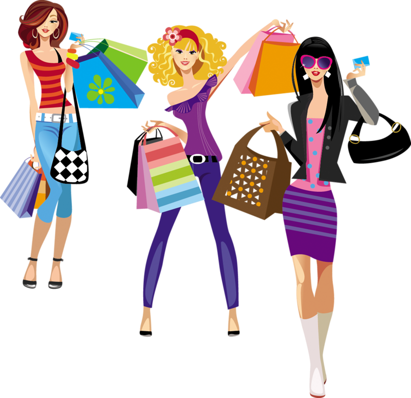 Publicat De Eu Ciresica La - Shopping Girls Cartoon (1280x1239)