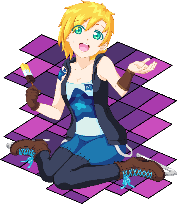 I Was Skating And I Fell And I'm Eating Ice Cream By - Cartoon (610x745)