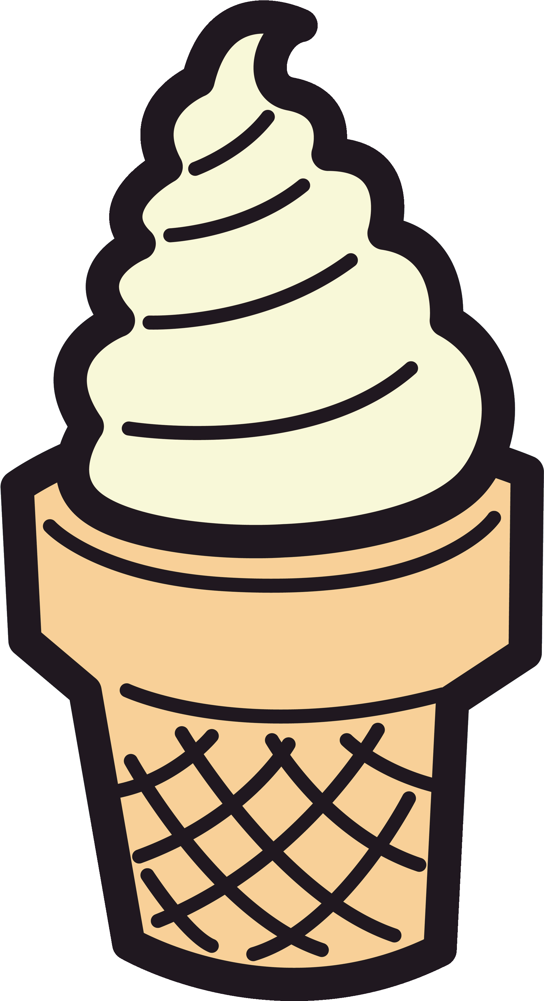 Pin Cute Ice Cream Clipart - Small Medium And Large Ice Cream (2400x3353)