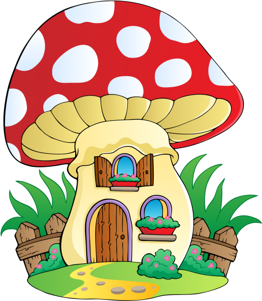 Champignons Automne Foret Fée D'automne Gif - Mushroom Houses Clip Art (600x600)