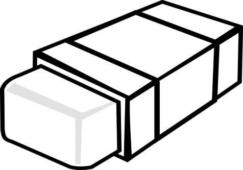 Pencil Topper Erasers Top Eraser Clipart Black And - Clip Art Black And White Eraser (476x333)