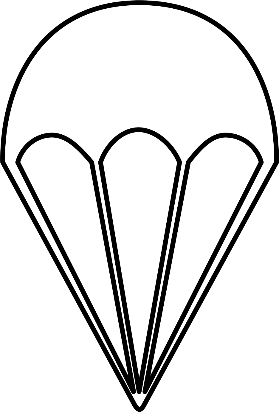 166 × 240 Pixels - Parachute Clipart Black And White (707x1024)