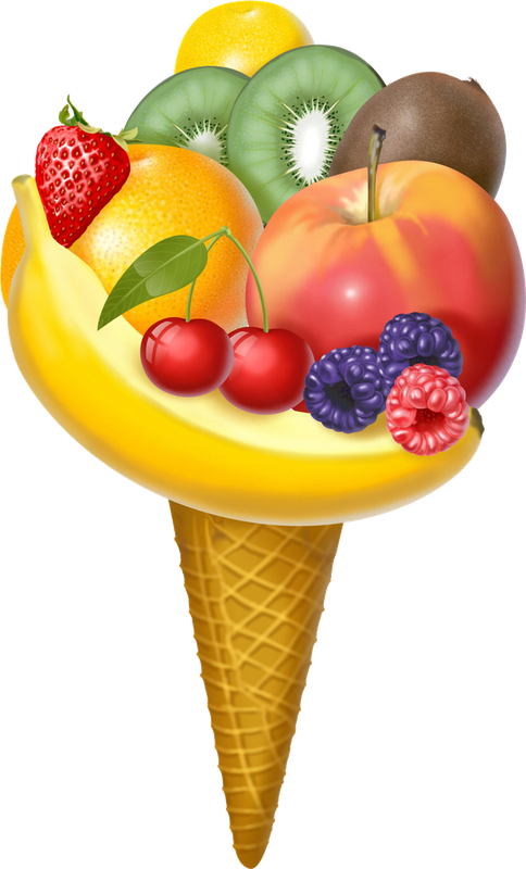 Ice Cream Cone - Fruit (484x800)