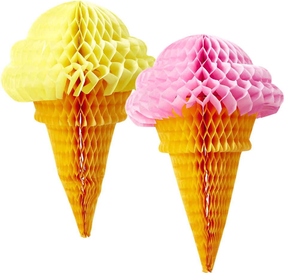 Rice Dk Paper Ice Cream Cone Honeycomb Hanger Decoration - Honeycomb Ice Cream Decorations (1024x1024)