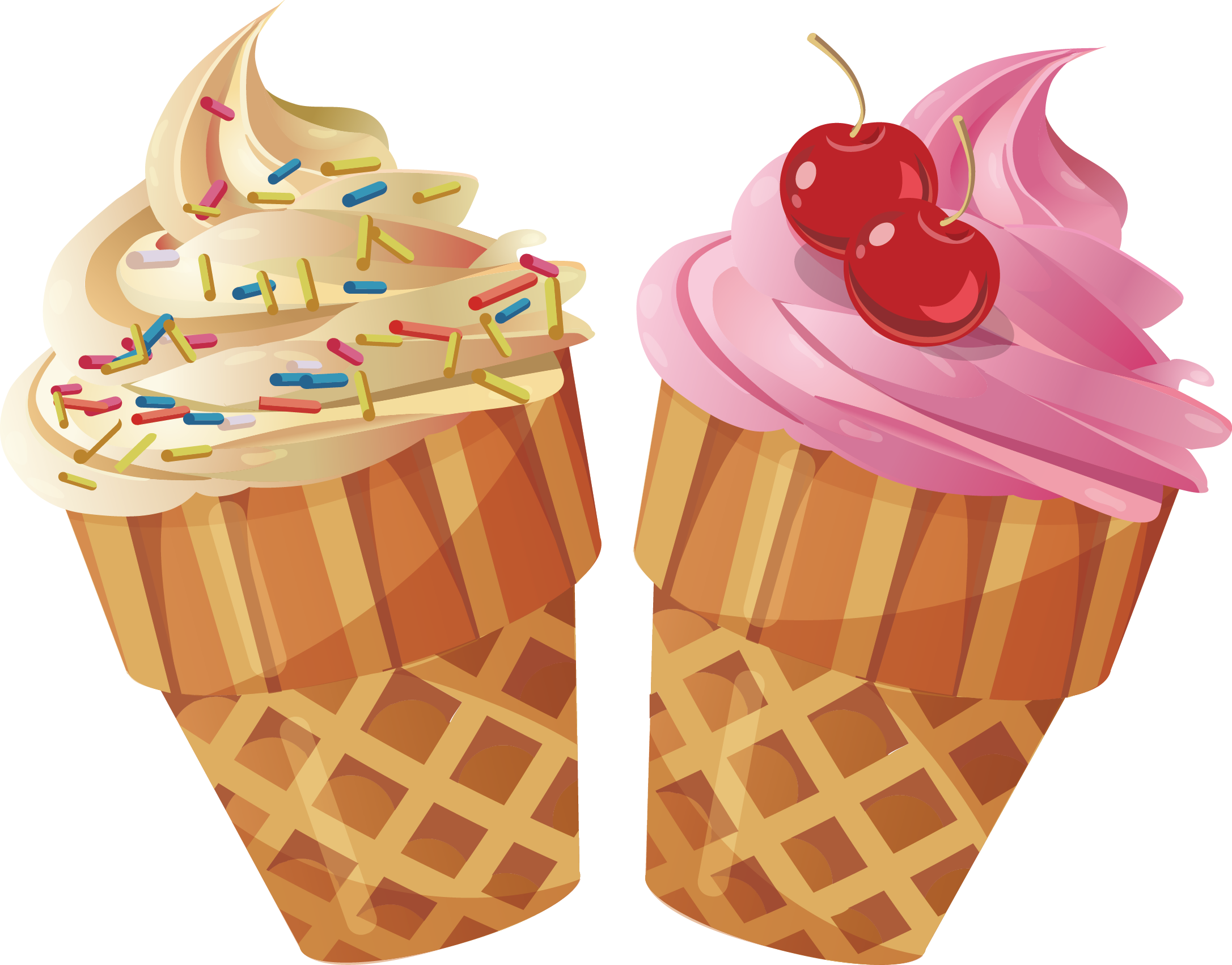Ice Cream Cone Waffle Illustration - Ice Cream Cone Waffle Illustration (2173x1702)
