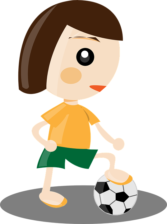 Boy Playing Football Cartoon 14, Buy Clip Art - Girl Running Clip Art (537x720)