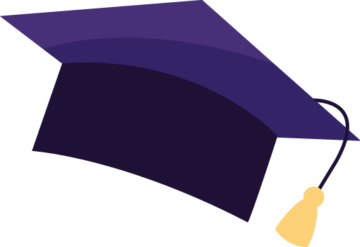 Purple Graduation Cap Png (510x350)