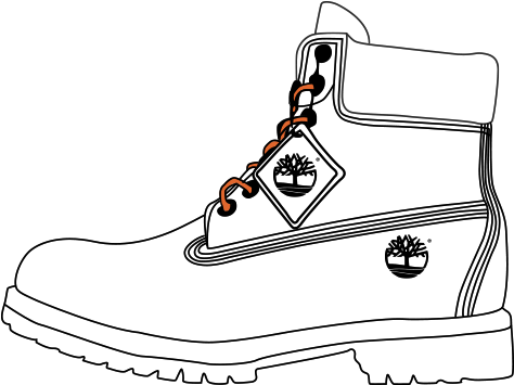 To See Which Part Can Be Customized, Please Move Mouse - Timberland Shoe Outline (680x370)