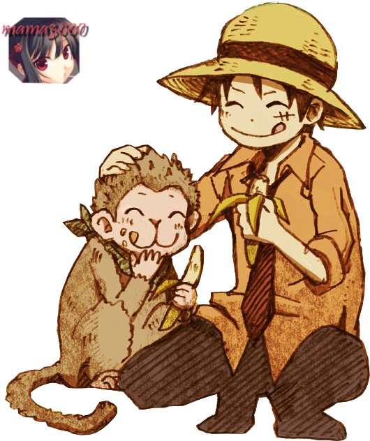 Luffy Chibi - One Piece Luffy Singe (600x650)