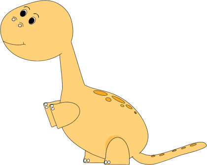 Big Yellow Dinosaur - Mycutegraphics Dinosaur (420x336)