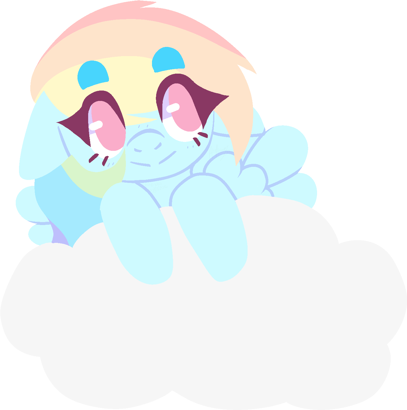 Peekaboo Rainbow Dash 001 Drawing - Cartoon (1425x1437)