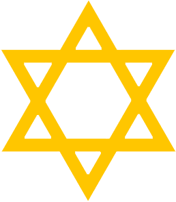 Religious And Mythical Clipart - Yellow Star Of David (350x350)