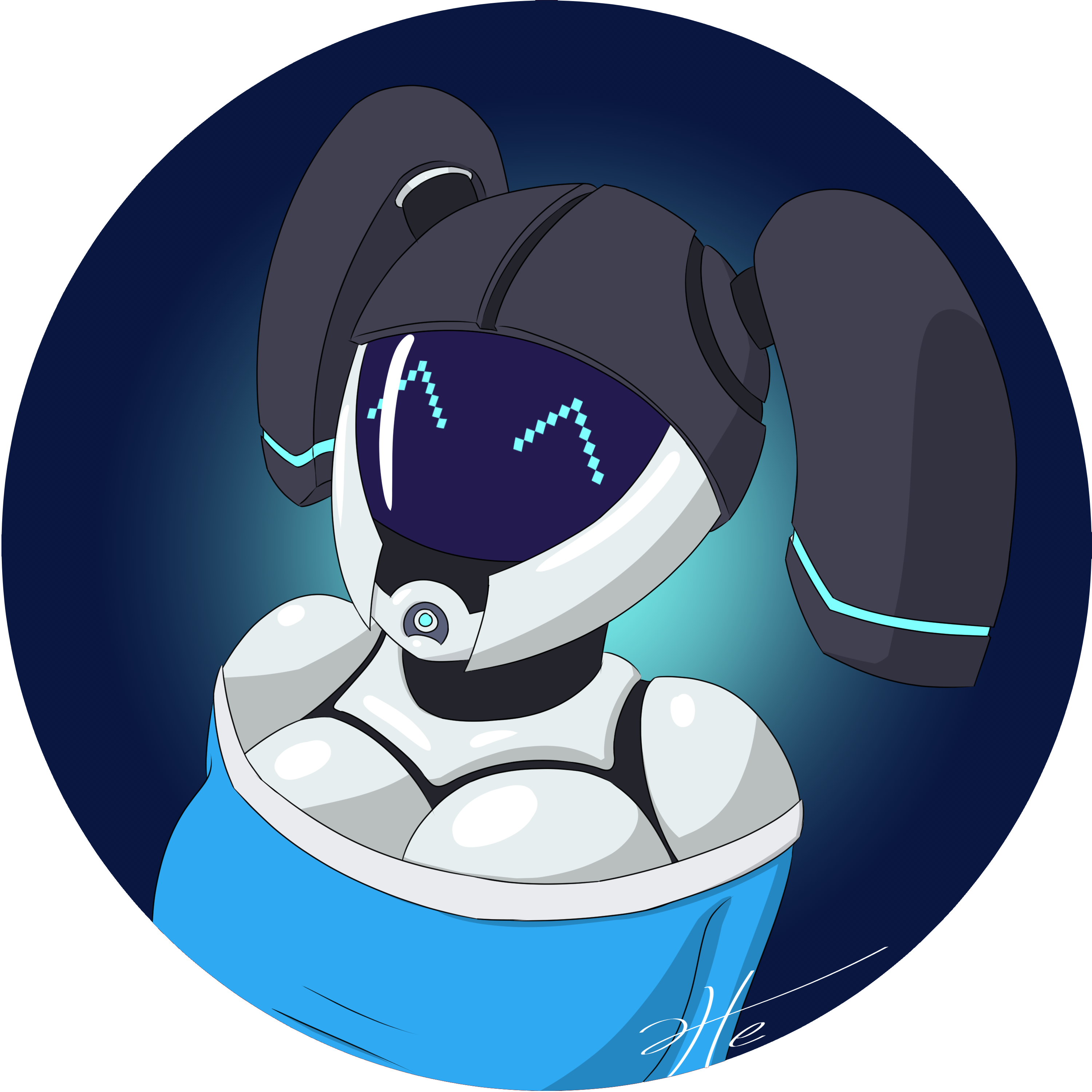 Glitch Clipart Adorable - Starbound Glitch Girl Art (3000x3000)