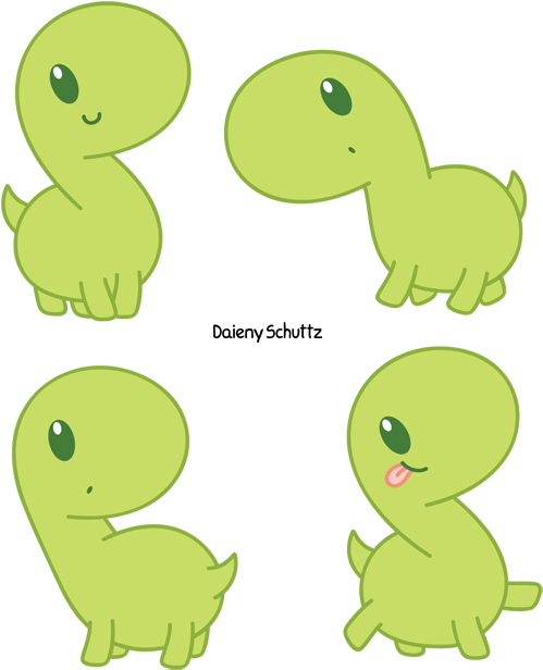 Green Dino By Daieny - Drawing (529x650)
