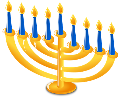 Candlestick Holder Candles Candleholder Ca - Menorah Clip Art (415x340)