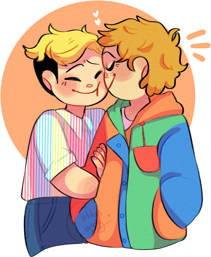 Colorful Boyfriends 🌈 Pineapple Tea - Cartoon (780x904)