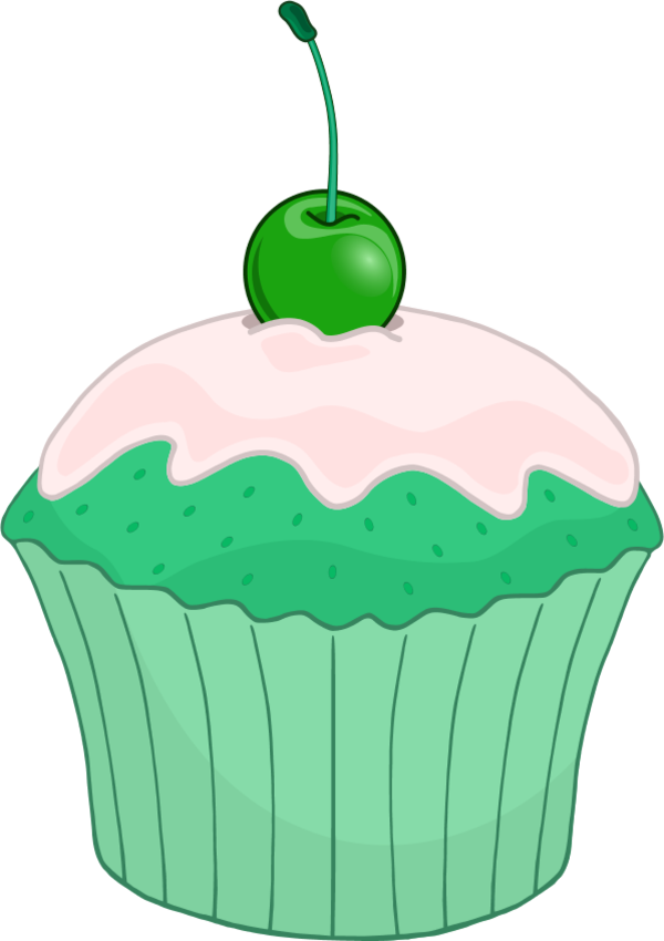 Green Cupcake Clip Art At Mzayat - Cupcake Clip Art (600x850)