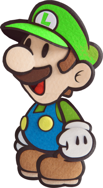 Paper Luigi- Sticker Star Style By Fawfulthegreat64 - Paper Mario Color Splash Luigi (330x600)