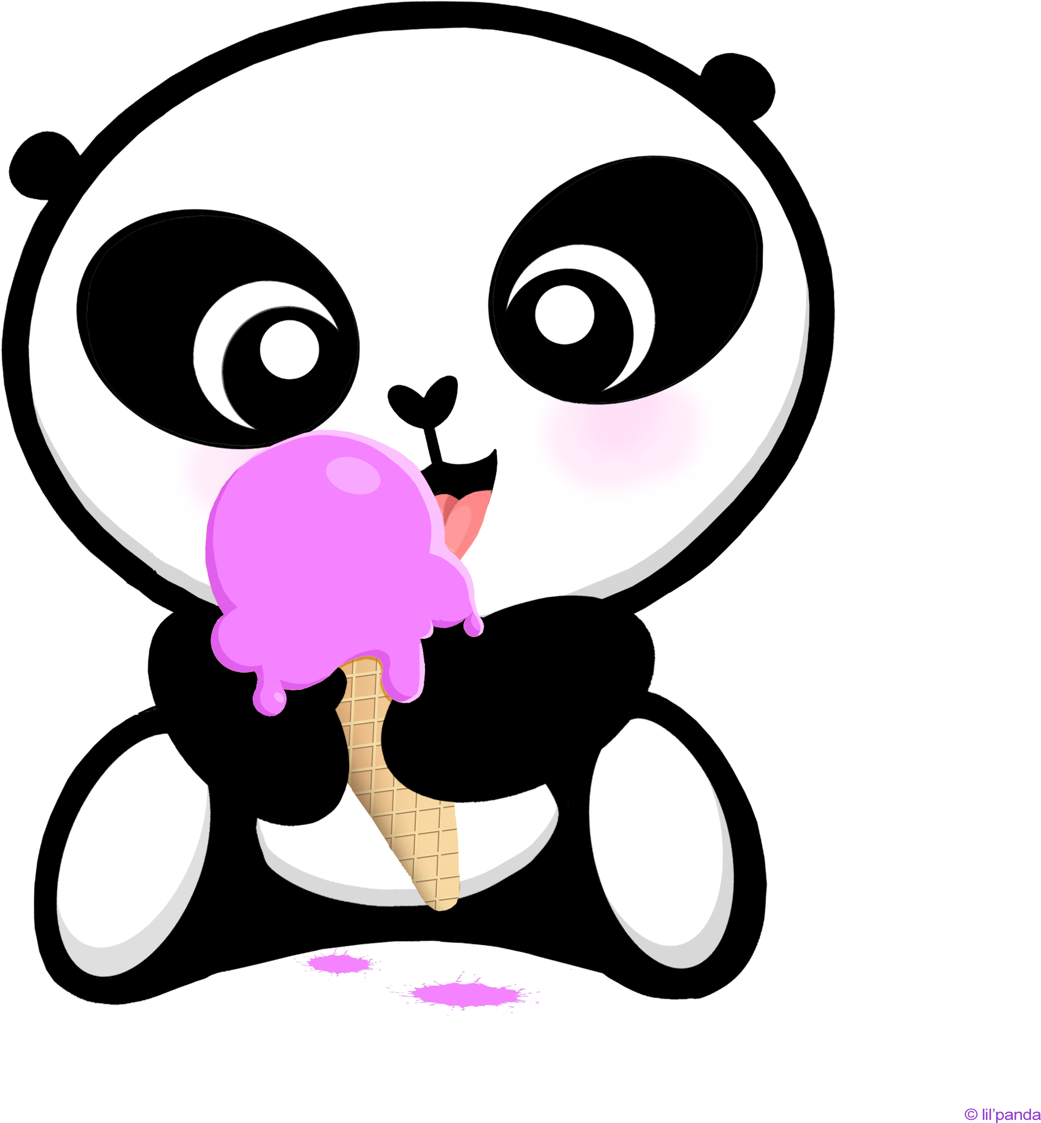 Lil'panda Ice Cream - Panda Character (2546x2571)