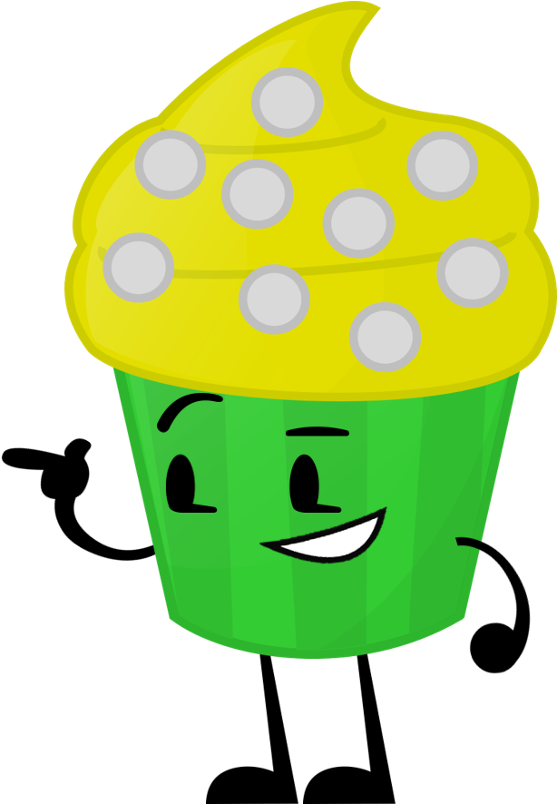 Lemon Cupcake Pose - Object Mayhem Cupcake Asset (633x885)
