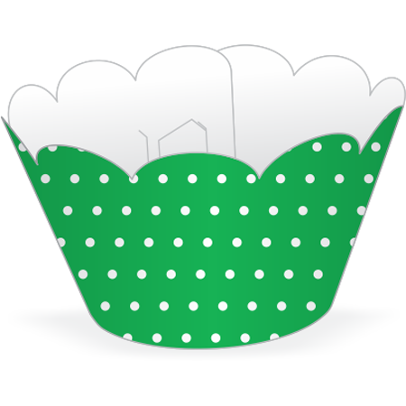 Saia Para Cupcake Verde Poá Branco - Blue (450x450)