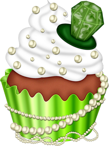 Cupcake Vert ♧ Green Cupcake Png ♧ - Saint Patrick (375x500)