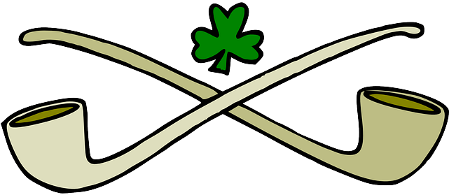 Pipes Shamrock, Smoking, Health, Pipe, Detective, Pipes - St Patrick's Day Greeting Cards (640x320)