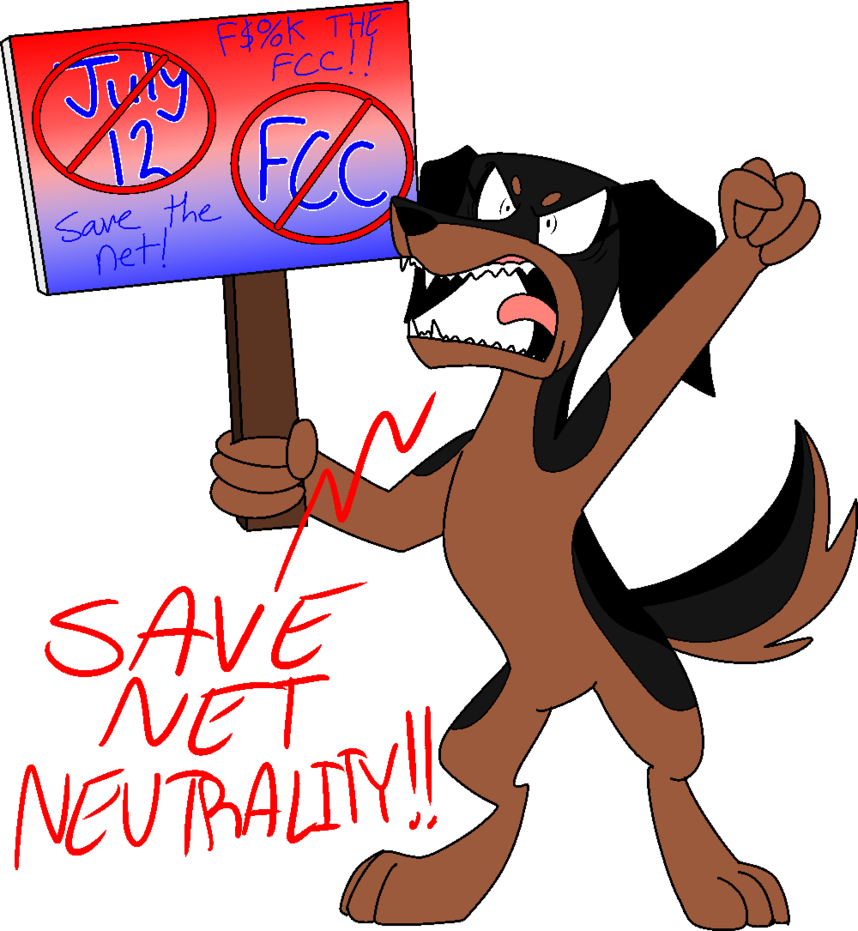 Battle For The Net By Pack Leader Sally - Cartoon (858x931)