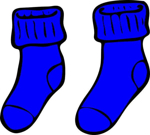 Blue Socks Clip Art At Clker - Blue Socks Clipart (600x539)