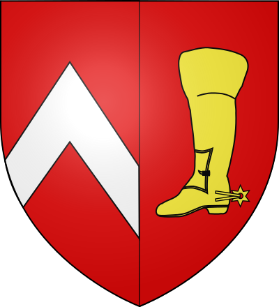 Coat Of Arms Of Aresches Municipality In France Displays - Boot Coat Of Arms (400x440)