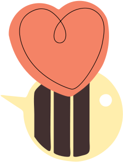 Bumble Bee - Heart (349x349)