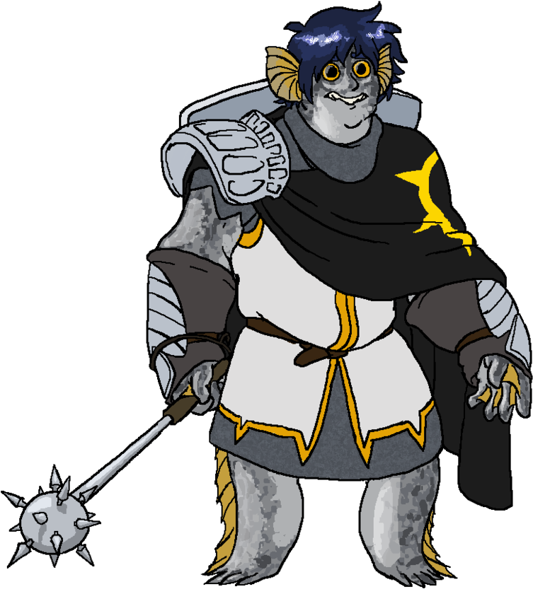 A Slippery Fish Paladin By Mariannefosho - Cartoon (868x921)