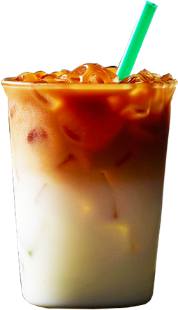 Cold Milk Marked By Rich, Full-bodied Espresso Shots - Iced Caramel Macchiato Png (266x500)