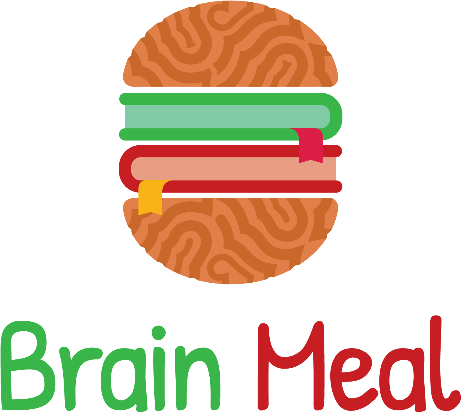 Comic Logo Featuring A Brain And Between Two Books - Dessert (2000x2000)
