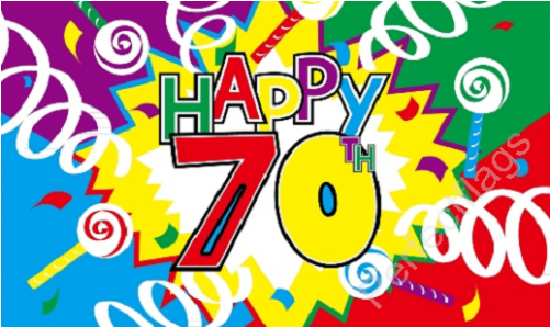 Happy 70th Birthday Flag - Happy 18th Birthday Banner (500x500)