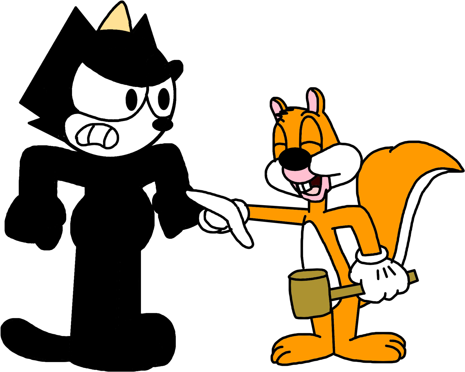 Toongirl18 12 5 Felix Angry At Screwy Squirrel By Marcospower1996 - Screwy Squirrel (1600x1600)