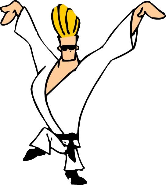 Karate Gi By Supercaptainn - Johnny Bravo Karate Gif (544x605)