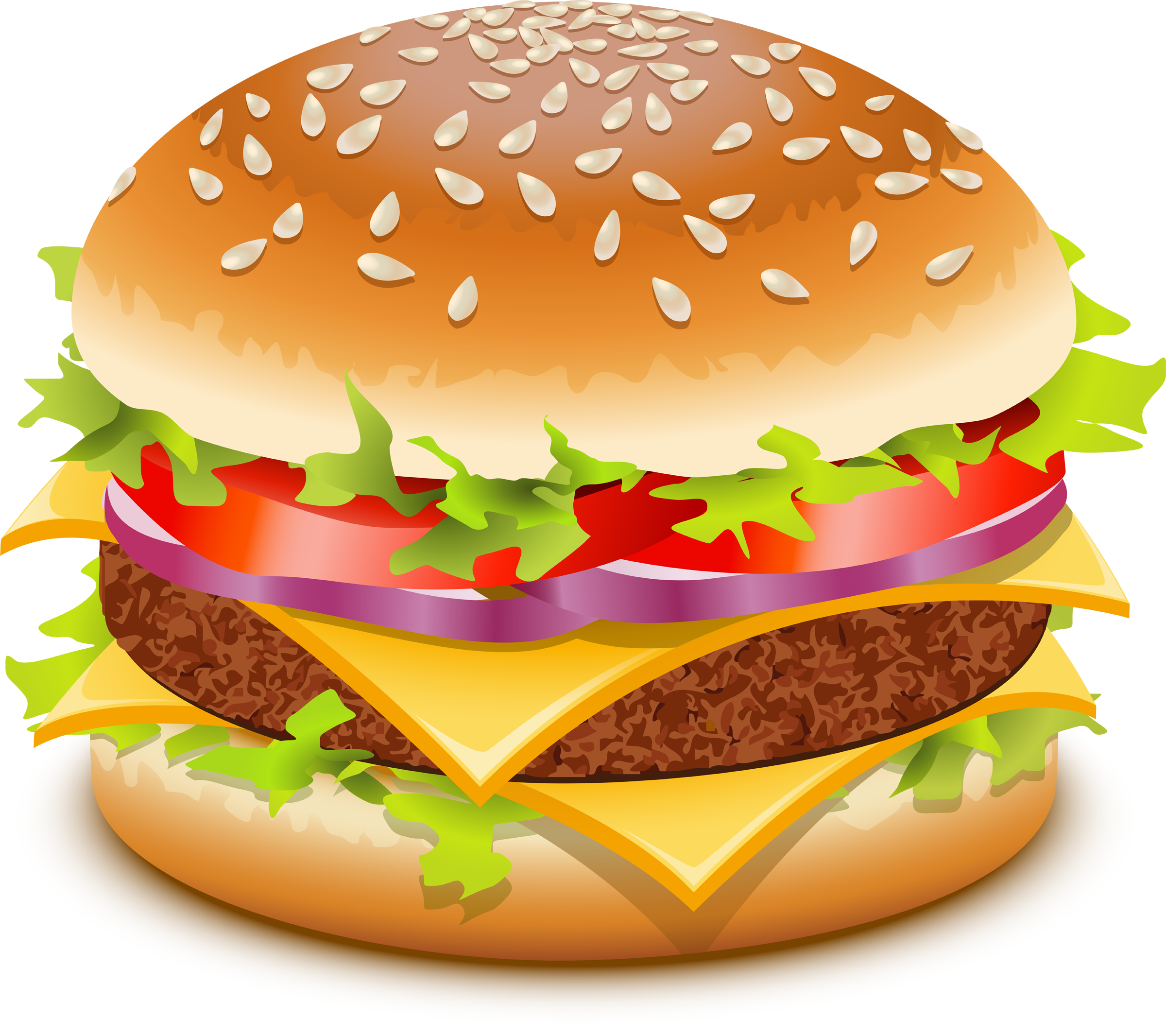 Hamburger Clipart Bbq Food - Burger Clipart (2400x2132)