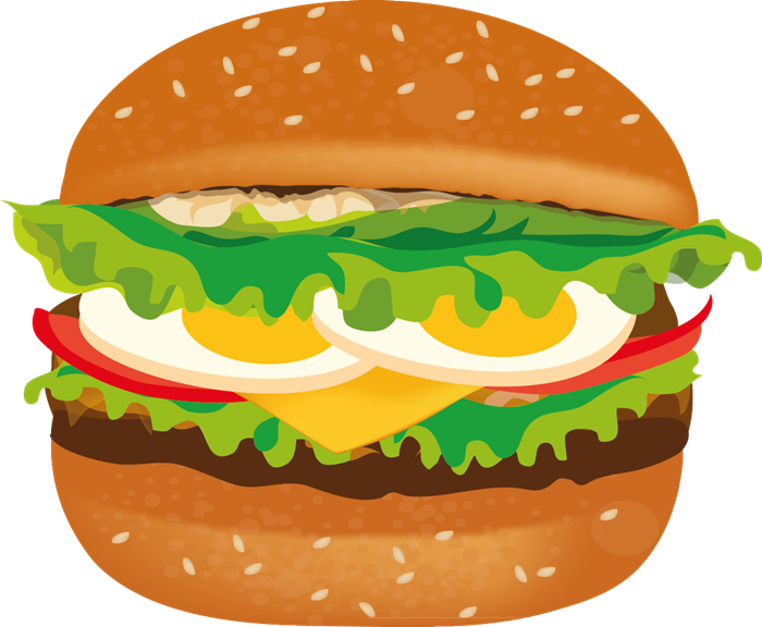 Hamburger - Burger With Egg Clipart (700x576)