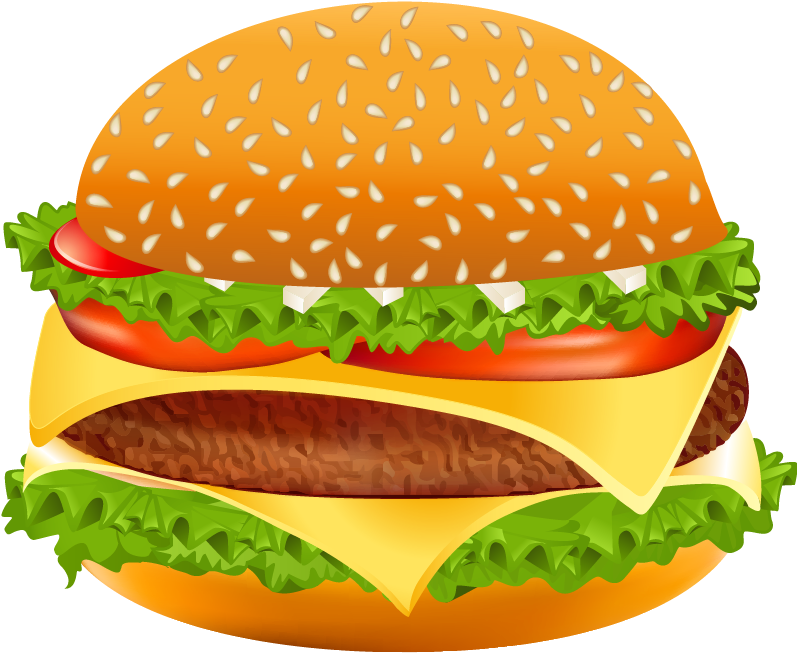 Veggie Burger Clipart School Food Pencil And In Color - Cheeseburger Clipart (853x713)