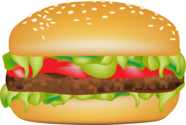 Sandwich Clipart Kid Food - Burger And Fries Clipart (640x433)