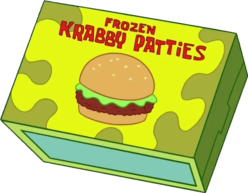 Burger Clipart Krabby Patty - Spongebob Frozen Krabby Patties (876x683)