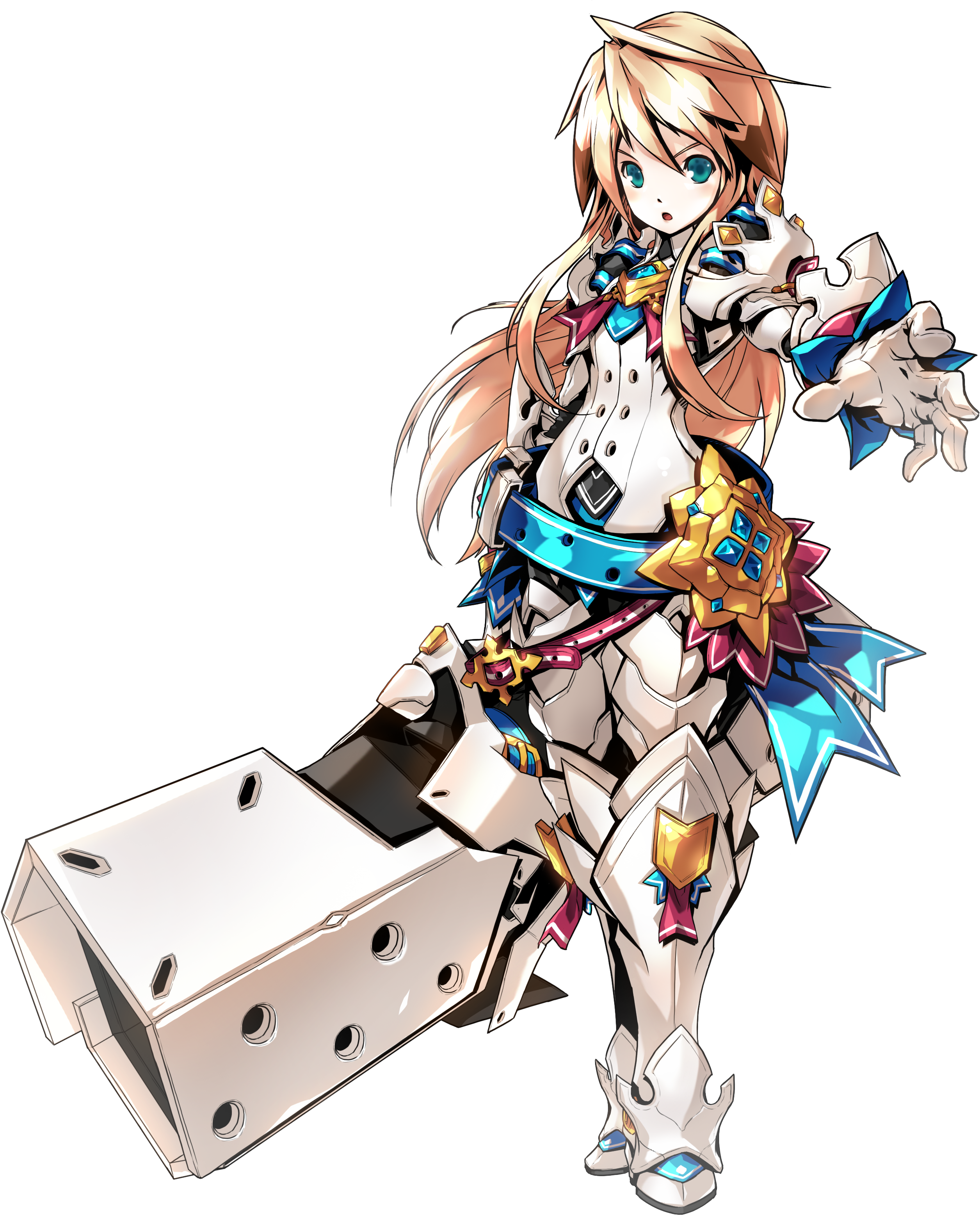 Idea 1 Uses A Cannon As The Main Weapon, But Also Uses - Elsword Chung Iron Paladin (2616x3592)
