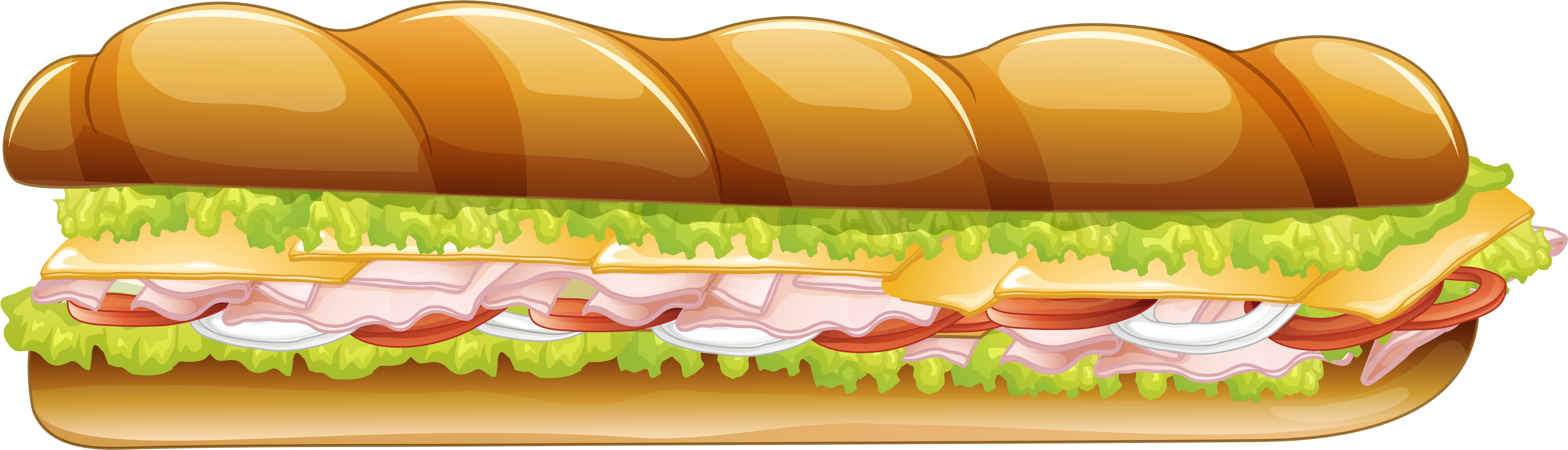Sandwich Clipart Vector - Long Sandwich Png (5047x1640)