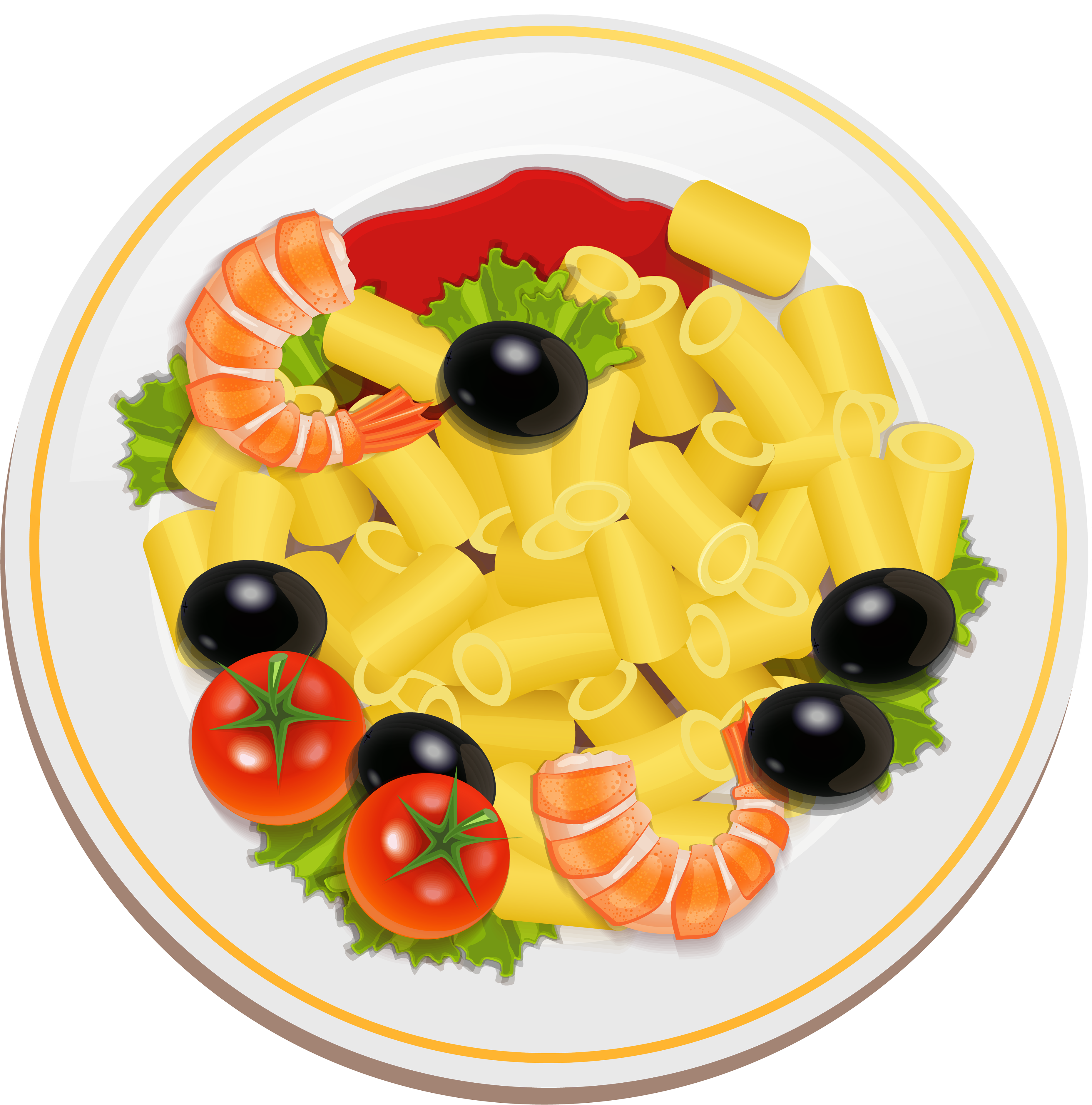 Clipart Absolutely Smart Pasta Clipart With Shrimps - سكرابز أكل (3939x4000)