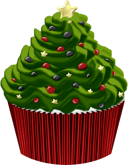 Christmas Cupcake Clipart Gateauxtubesnoel Clip Art - Cupcake (428x550)