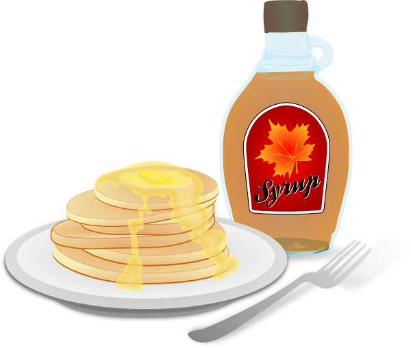 Breakfast Plate Clipart - Pancakes With Syrup Clipart (600x508)