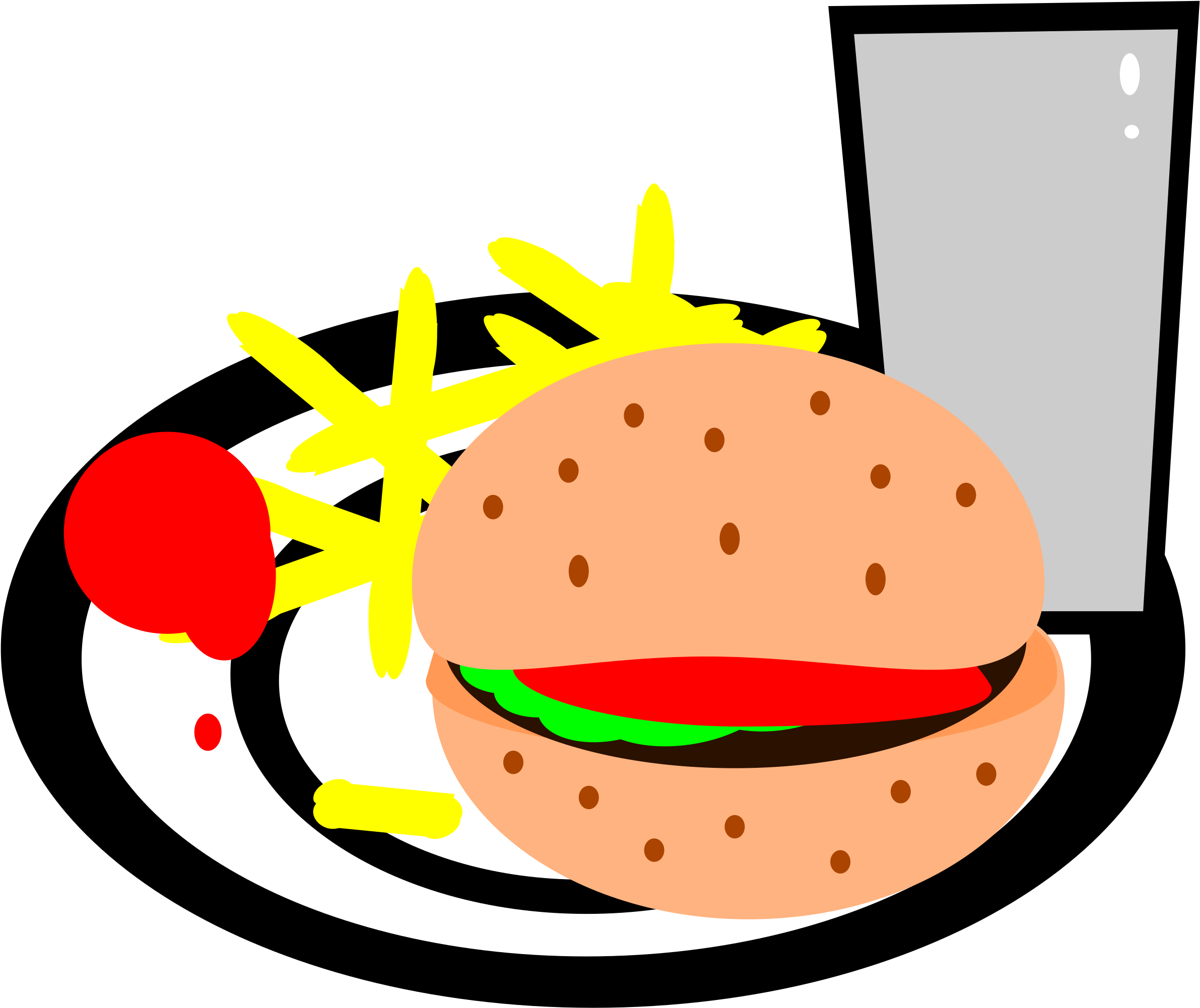 Big Image - Burgers And Fries Clipart Png (2400x2020)