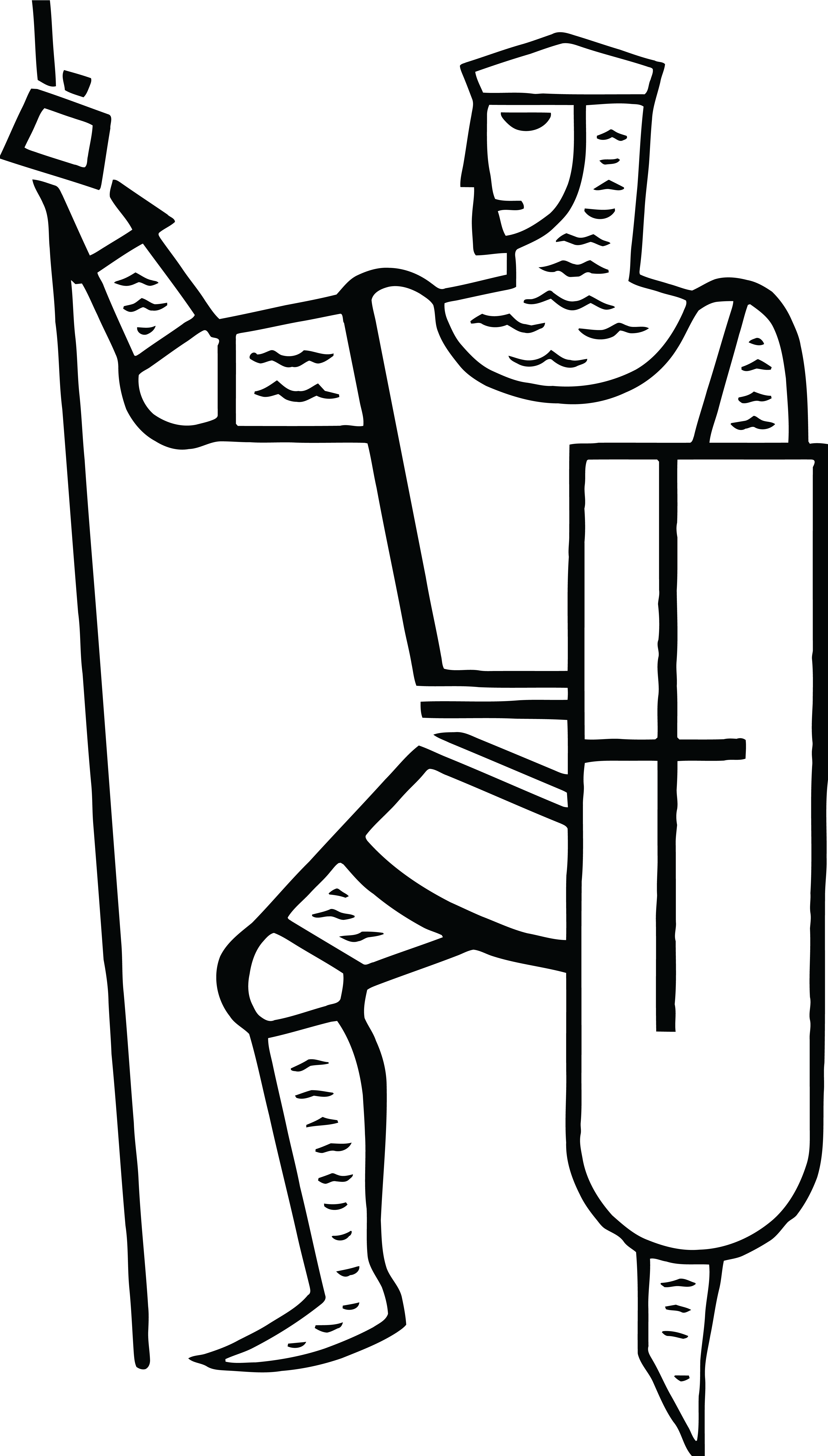 Free Clipart Of A Black And White Knight With A Spear - Clipart Of Knight Free (4000x7037)